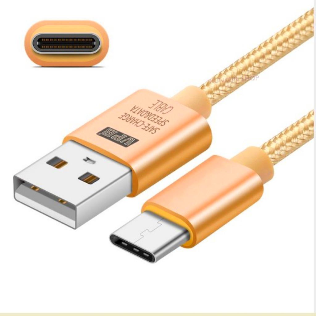 Dây sạc type c, Cáp sạc type c thiết kế dây bện dù dài 1 mét và 3 mét cho điện thoại androi, samsung, oppo, xiaomi...