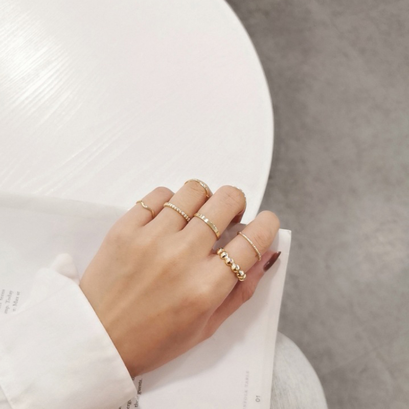 Set 7 nhẫn tay đơn giản thời trang nữ