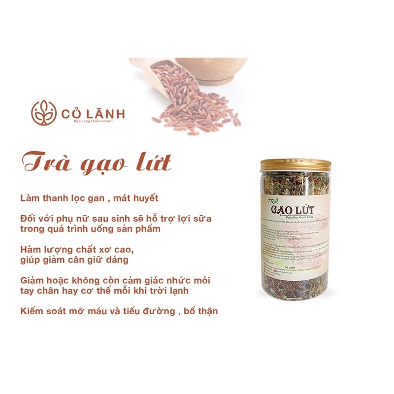 Trà gạo lứt đậu đen xanh lòng Cỏ Lành 500G