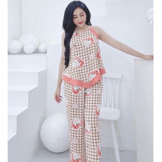 Đồ Bộ Mặc Nhà Lụa Mango Cao Cấp Mẫu Yếm Siêu XinhGiảm 10K Đơn 200K