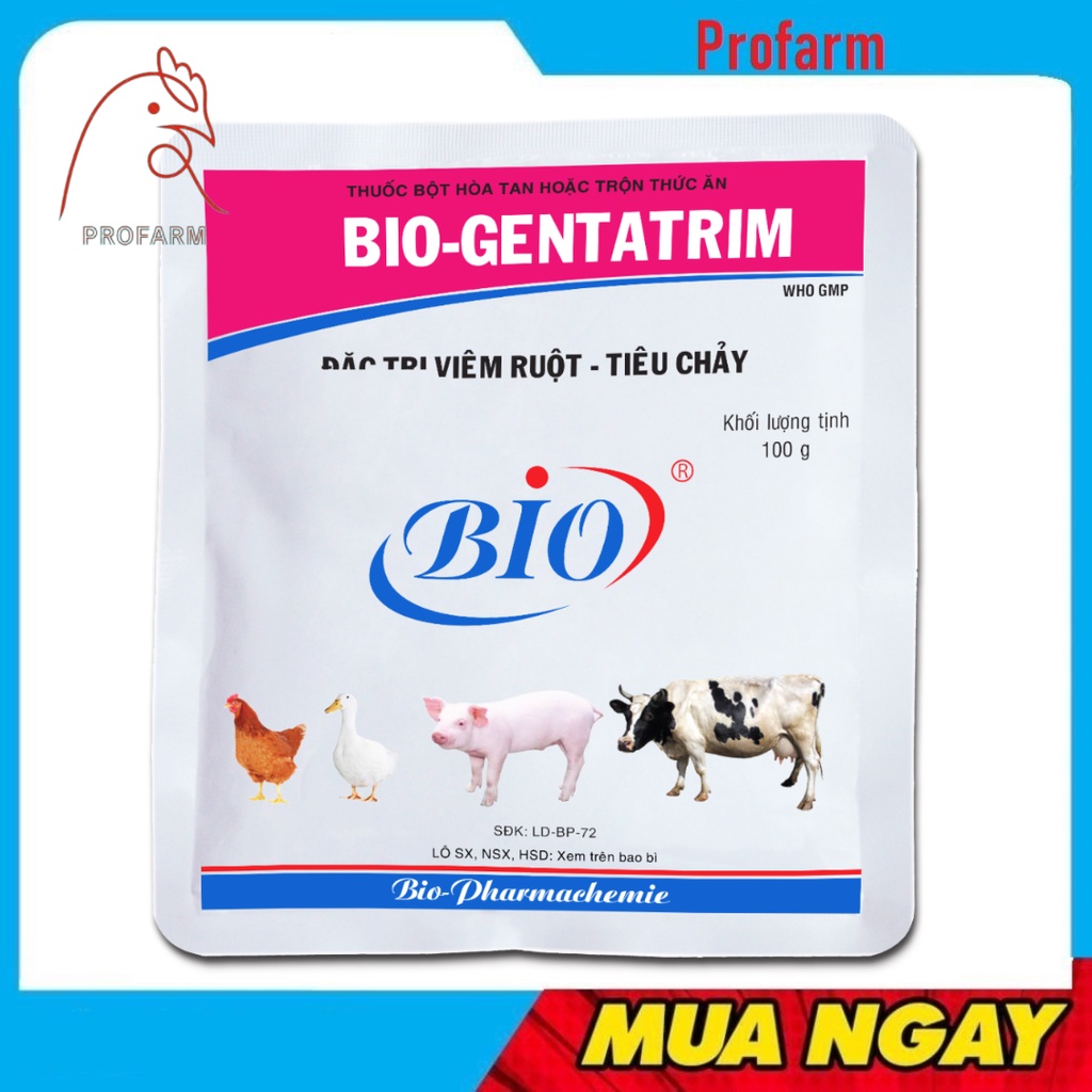Bio Gentatrim Vim Ruột, Tiêu- Chay, Thương- Hàn Vật- Nuôi-Dùng Trong-Thú Y