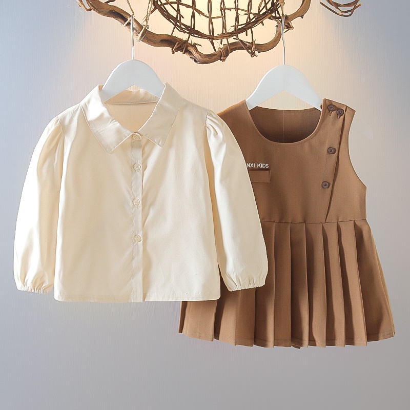 Set Áo Váy Thời Trang Mùa Thu 2022 Phong Cách Phương Tây Cho Bé Gái