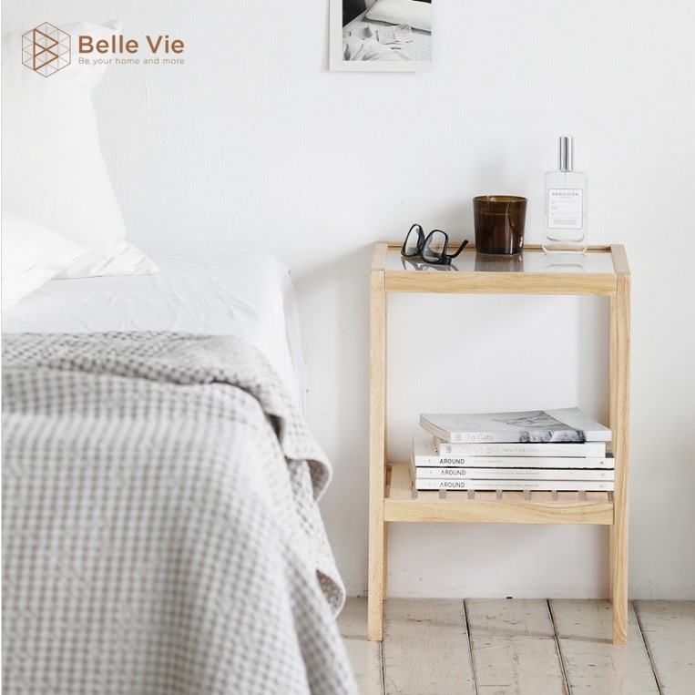 Kệ Đầu Giường Khung Gỗ Mặt Kính MIMO FURNITURE Thiết Kế Lắp Ráp