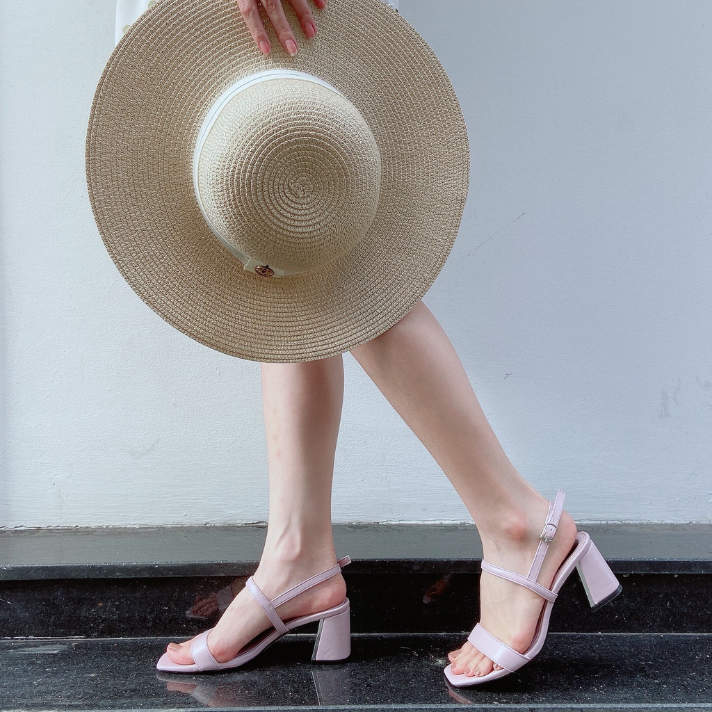 Giày Cao Gót Sandal Nữ Cillie Gót Xéo Cao 5p Phối Mũi Vuông Thời Trang Văn Phòng, Dạo Phố 1083