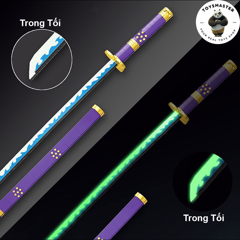 Đồ Chơi Lắp Ráp Kiểu Lego Mô Hình Kiếm ENMA Dạ Quang Roronoa Zoro Trong Đảo Hải Tặc Model721 Với 1016 Mảnh Ghép