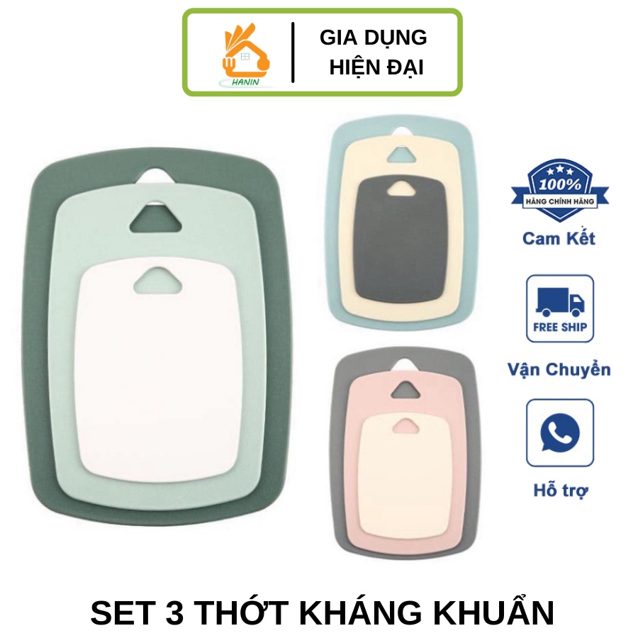 Set 3 Thớt Kháng Khuẩn TEENS Chống Trơn Trượt Tiện Dụng ( Siêu Giá Rẻ )