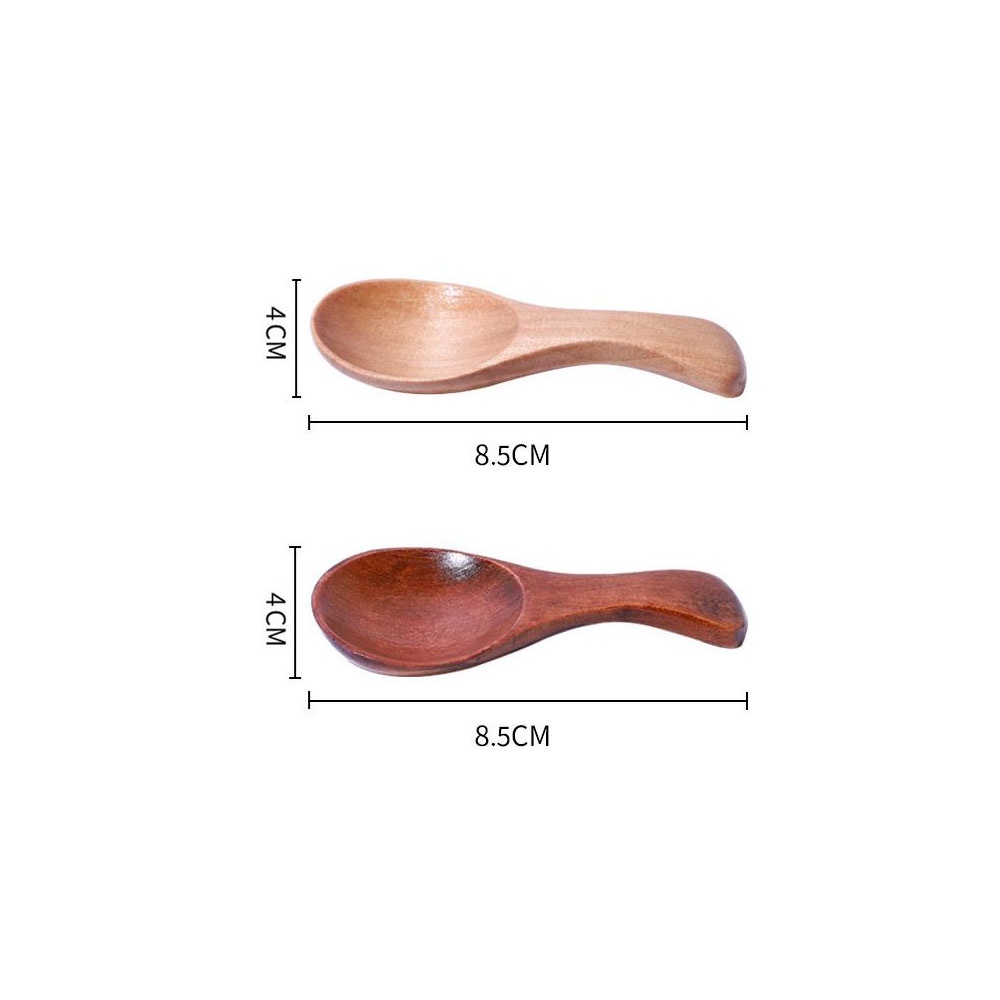 Muỗng Gỗ Tay Cầm Ngắn Miệng Rộng Đa Ứng Dụng
