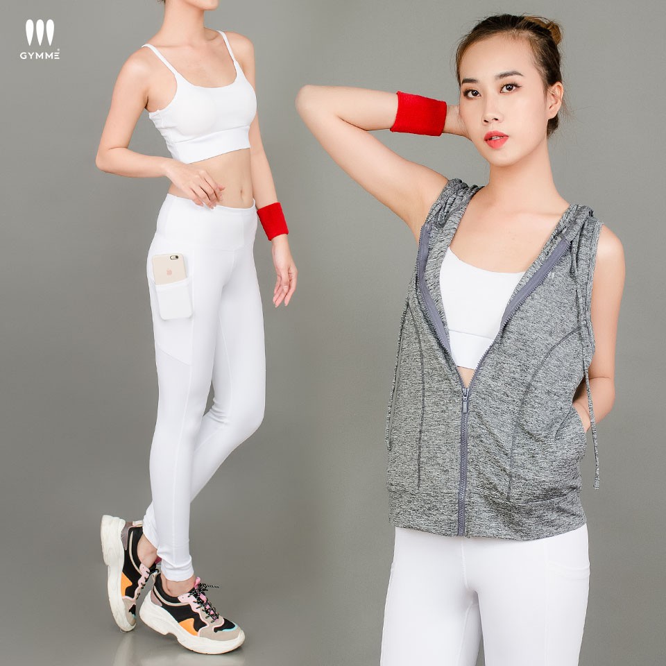 Áo tanktop tập gym yoga nữ hoodie GYMME freesize - 17073