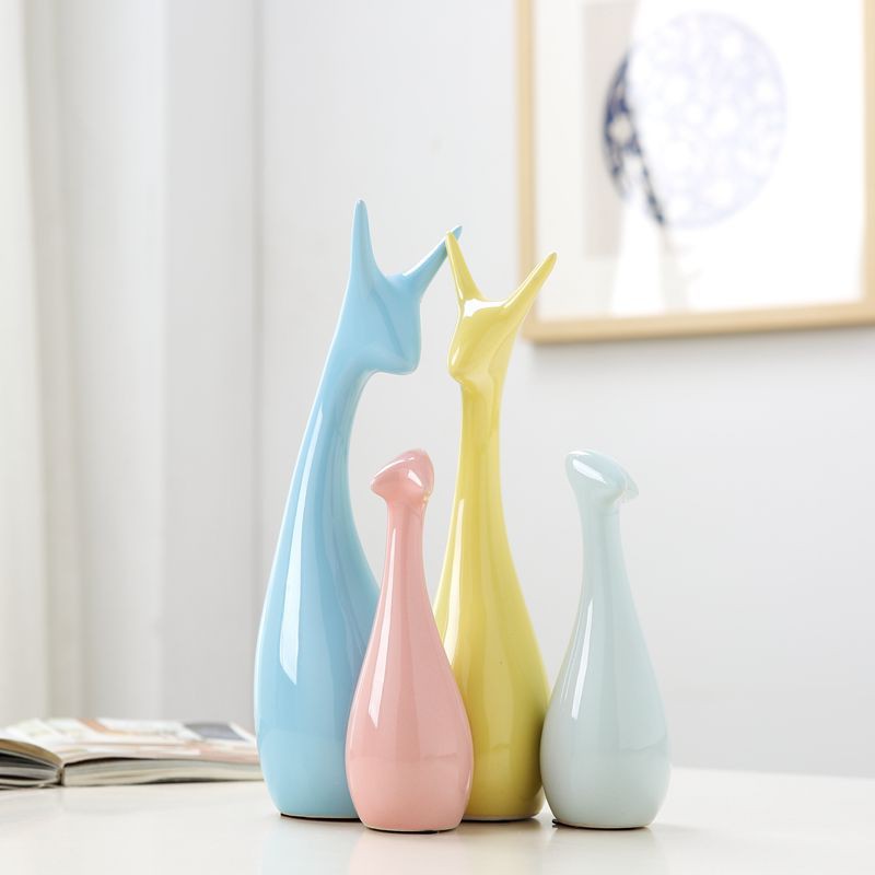 🔥𝐇𝐎𝐓 𝐃𝐄𝐀𝐋🔥Bộ Gia Đình Mèo Gốm Bắc Âu Decor Trang Trí Nhà MQ-091