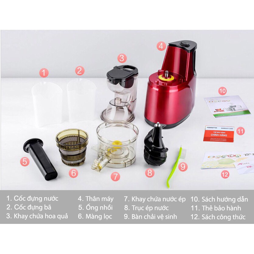 Máy ép trái cây chậm Hongxin RH312 , Máy ép hoa quả, rau củ cỡ lớn, ép nguyên quả, Hàng chính hãng  - Bảo hành 12 Tháng