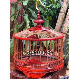 Lồng chim cu gáy gỗ hương đỏ đẹp bền chắc