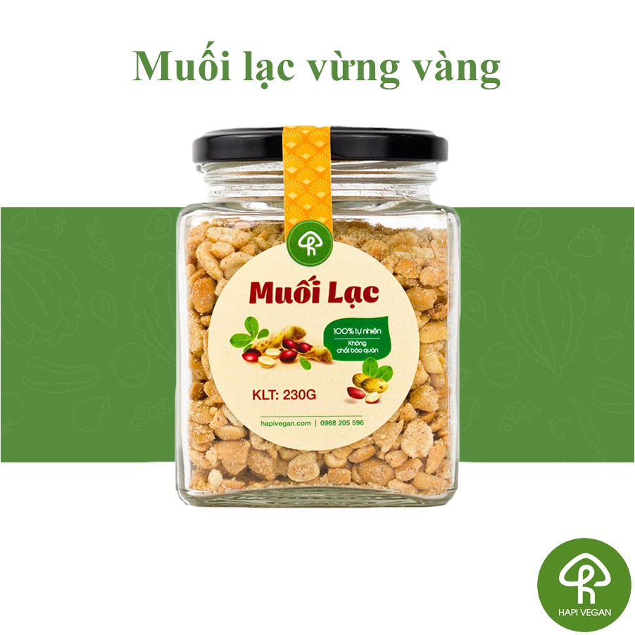 Muối Lạc Vừng Vàng H HAPI VEGAN Kết Hợp Muối Hầm Truyền Thống Lọ 230g