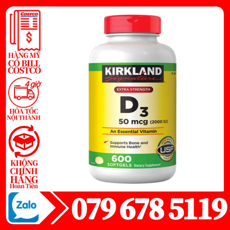 vitamin D3 KIRKLAND_50mcg_600 viên