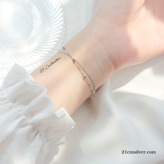 Lắc tay bạc Tiệm bạc 21 Centimeters Tiny ball