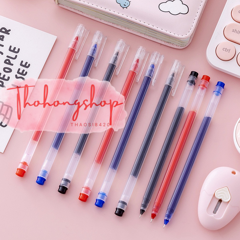 Bút mực gel ngòi siêu lớn trong suốt bút bi nhiều màu dành cho học sinh và văn phòng nhà trường