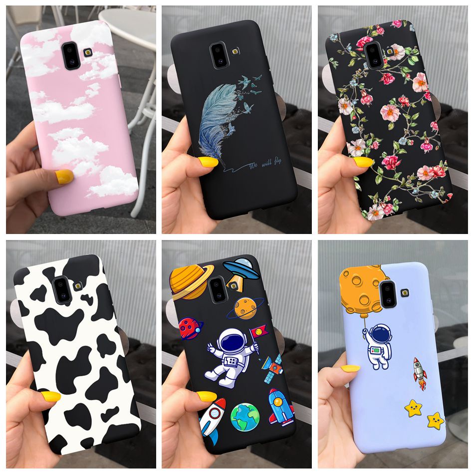 Ốp Điện Thoại Silicone TPU Mềm In Hình Bò Sữa Đáng Yêu Cho Samsung Galaxy J6 Plus  / J6 2018 SM-J610F SM-J600F