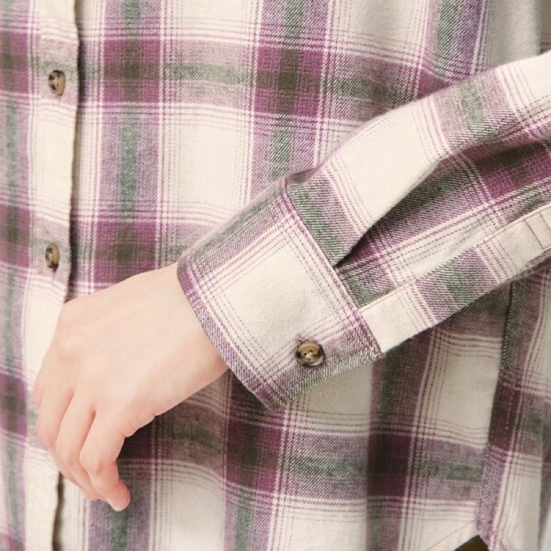 Áo sơ mi nữ kẻ caro dòng Flannel thời trang của GU - Nhật | BigBuy360 - bigbuy360.vn