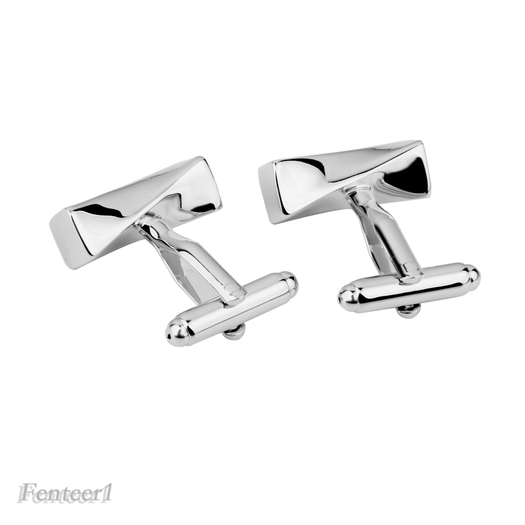 1 Pair Mens Groom Shirt Twist Cufflinks Cuff Links Wedding Jewelry Silver
