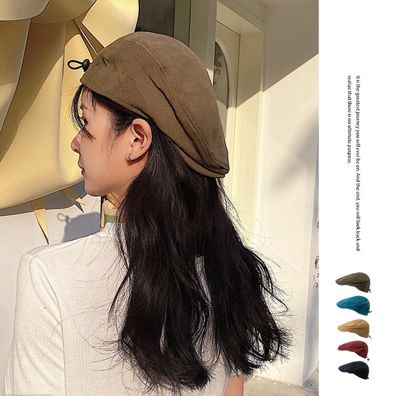 Mũ Beret nồi Retro Có dây chỉnh kích thước Nón Beret Cá tính Thời trang Phong cách Nhật Bản