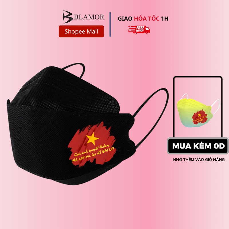 Khẩu trang hình Blamor màu đen hình cờ 4 lớp B011 HÌNH 16