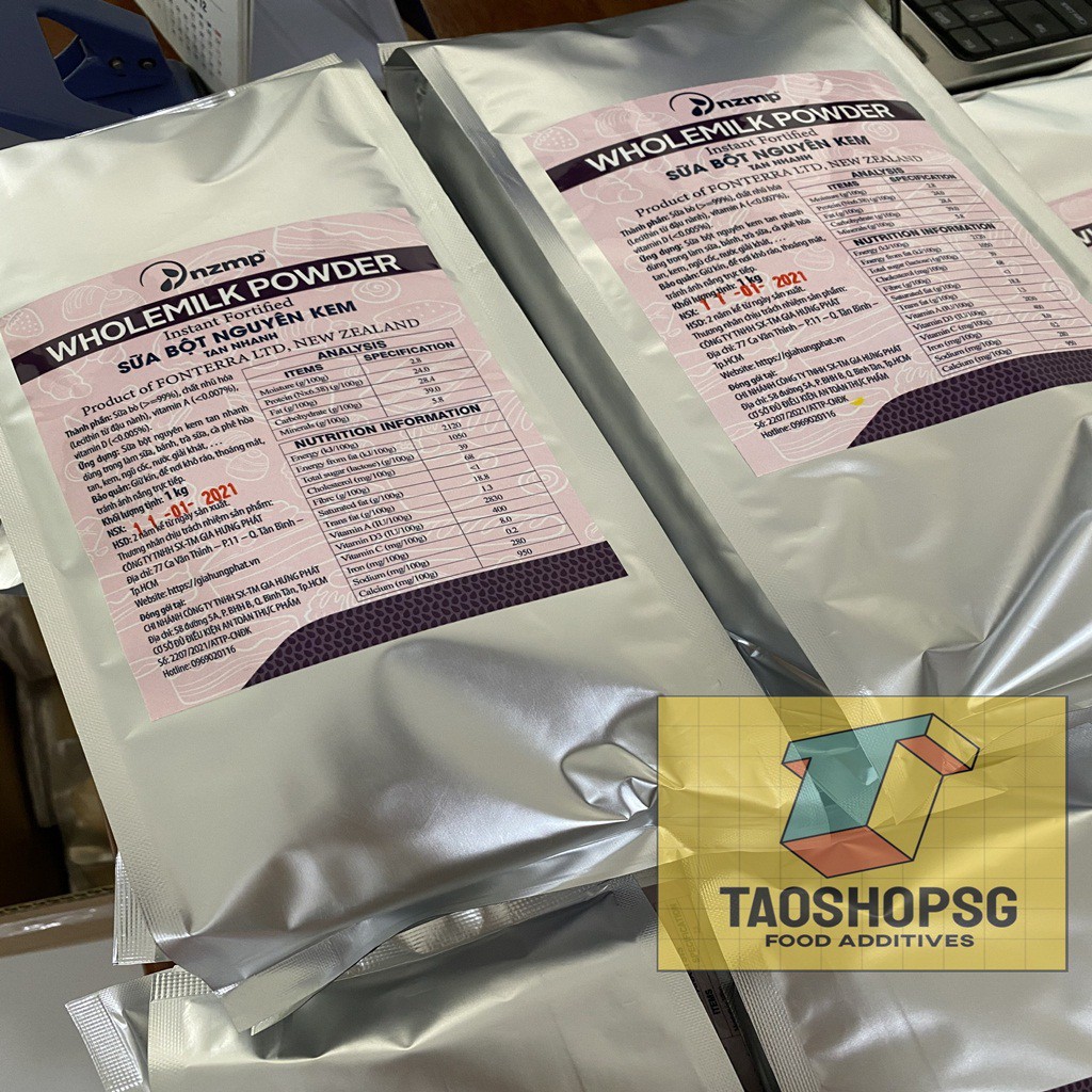 Sữa Bột Nguyên Kem Tan Nhanh New Zealand chứa vitamin-gói 1kg Đóng gói Tiểu chuẩn An toàn Thực phẩm.