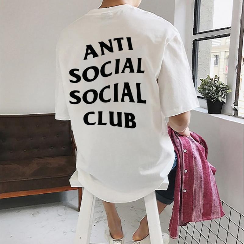 Áo Thun Tay Lỡ Nam Nữ Đen Trắng [ Anti Social Club ] Bối Unisex 2021