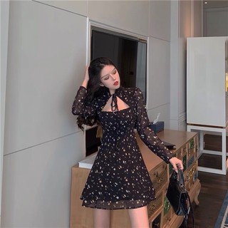 VÁY ĐẦM DÁNG XOÈ CỔ BUỘC DÂY
