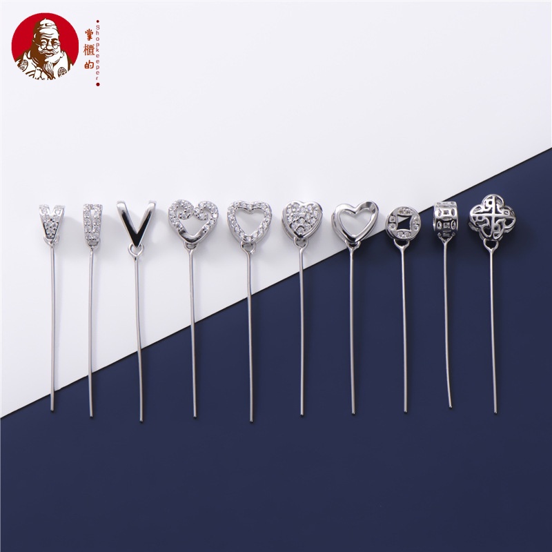 Mặt Dây Chuyền Mạ Bạc 925 Bạch Kim Đính Đá Hổ Phách Tự Làm Thủ Công