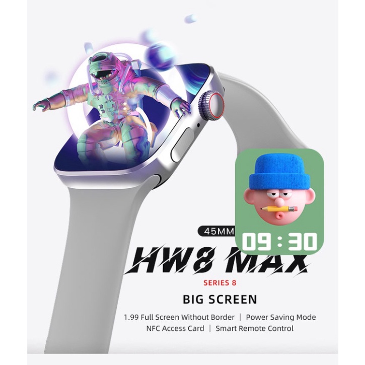 Đồng Hồ Thông Minh 2022 HW8 Max 1.99inch Series 8 NFC Bluetooth Có Chức Năng Gọi Điện Đến Máu Cho Nam Nữ IWO new pk DT10