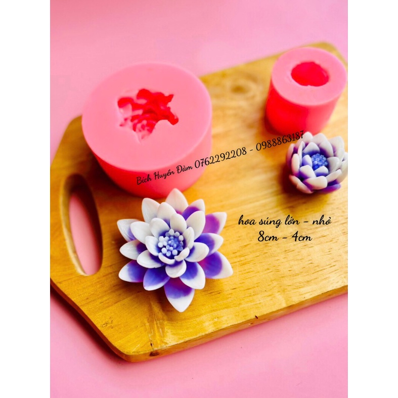 Khuôn silicon Hoa súng lớn/nhỏ làm rau câu