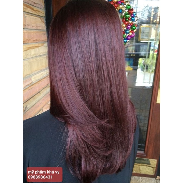 Tuýp Màu Nhuộm Tóc Nâu Đỏ Gỗ Ánh Tím 6.55 Dark Intense mahogany Blonde 6.55