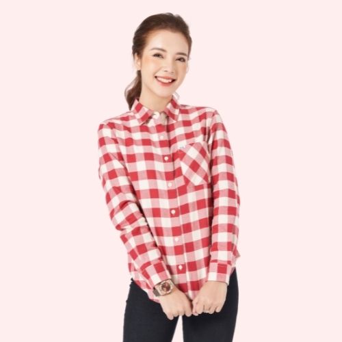 Áo sơ mi YODY nữ dài tay, sọc kẻ caro SMN4494 | BigBuy360 - bigbuy360.vn