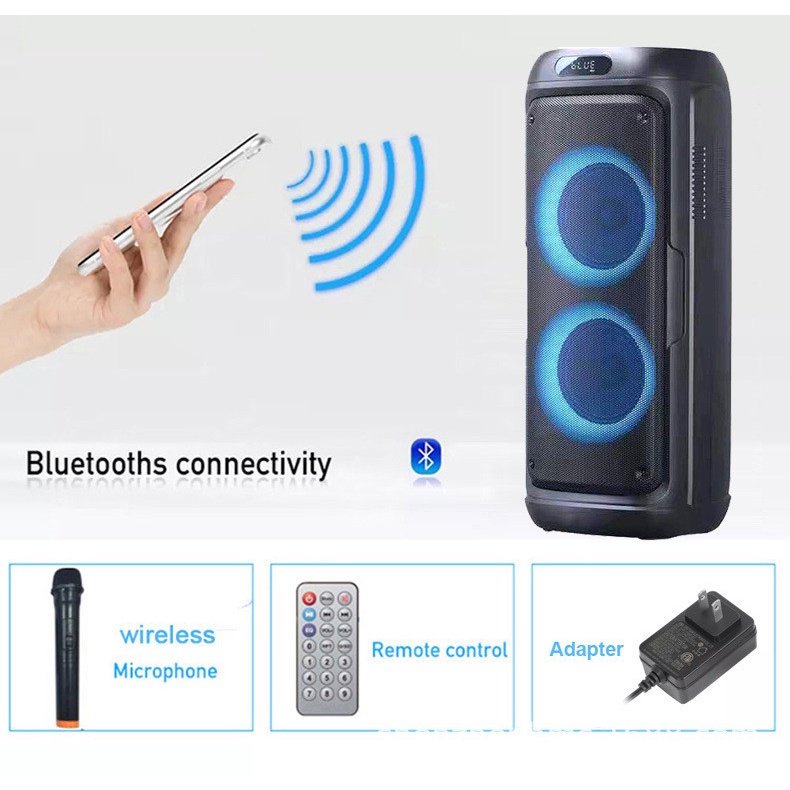 Loa karaoke bluetooth QS-8603 party box, bass cực mạnh tặng kèm 1 micro không dây