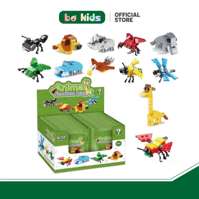 Đồ chơi giáo dục xếp hình lắp ráp động vật biển, động vật rừng mini cho bé chất liệu an toàn