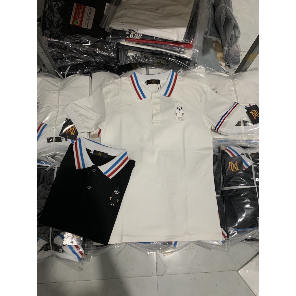 Áo thun nam cổ trụ thêu logo