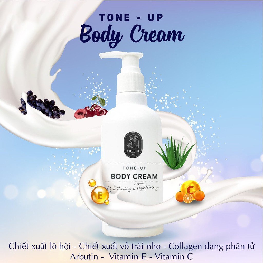 MẪU MỚI] Kem Dưỡng Trắng Toàn Thân SheShi SS20 - Tone Up Body Cream 200ml