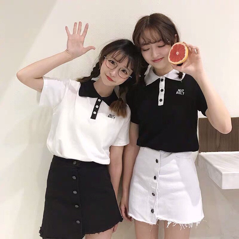 Áo Thun Tay Ngắn Có Cổ In Chữ NUTBOL Xinh Xắn TTS0342