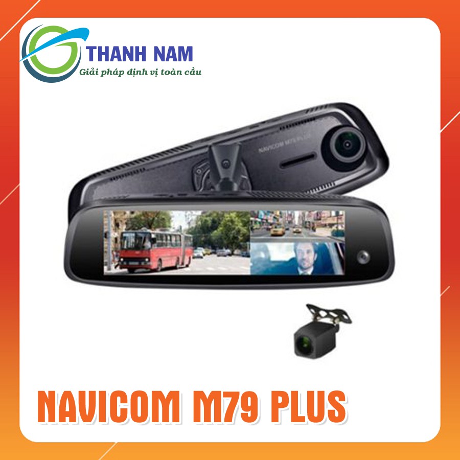 CAMERA HÀNH TRÌNH GƯƠNG Navicom M79 Plus 3 mắt, đa chức năng WIFI, GPS, 4G (Hỗ trợ lắp đặt miễn phí -Tặng sim 4G)