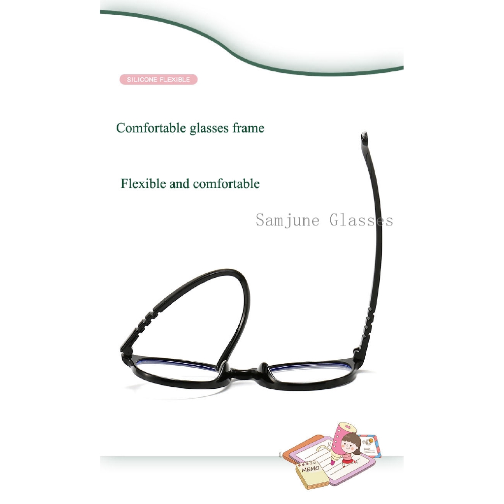 Mắt Kính Gọng Tròn Chống Ánh Sáng Xanh Cho Bé Samjune