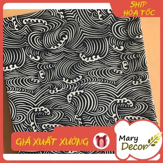 Vải linen họa tiết Sóng xoắn V-G06
