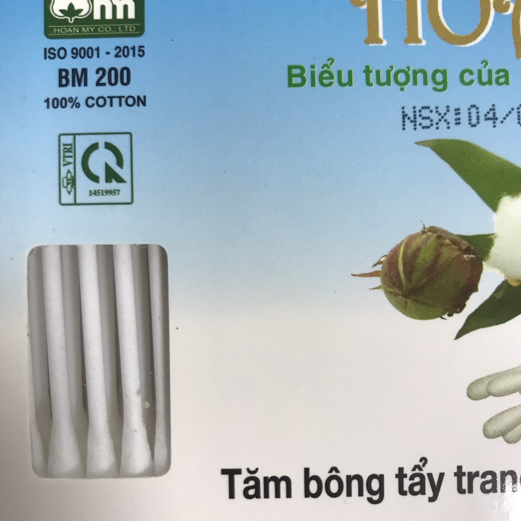 Tăm bông ráy tai HOAMIS lấy ráy tai Đầu Nhọn Tròn 200 Que