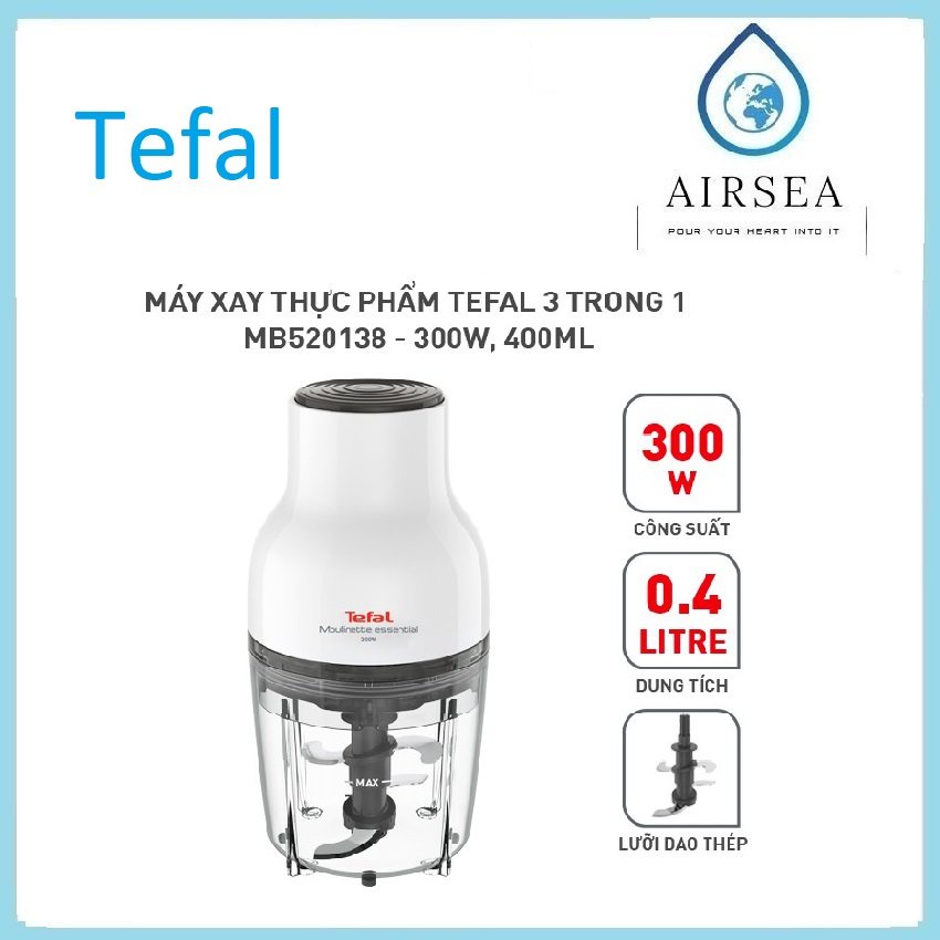 Máy Xay Thực Phẩm Tefal 3 Trong 1 MB520138 - 300W, 400ml