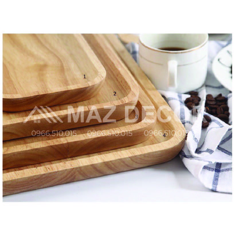 [Giá sỉ] Khay gỗ decor nhiều hình dáng, gỗ đẹp chữ nhật đựng trà đồ ăn dặm các cỡ