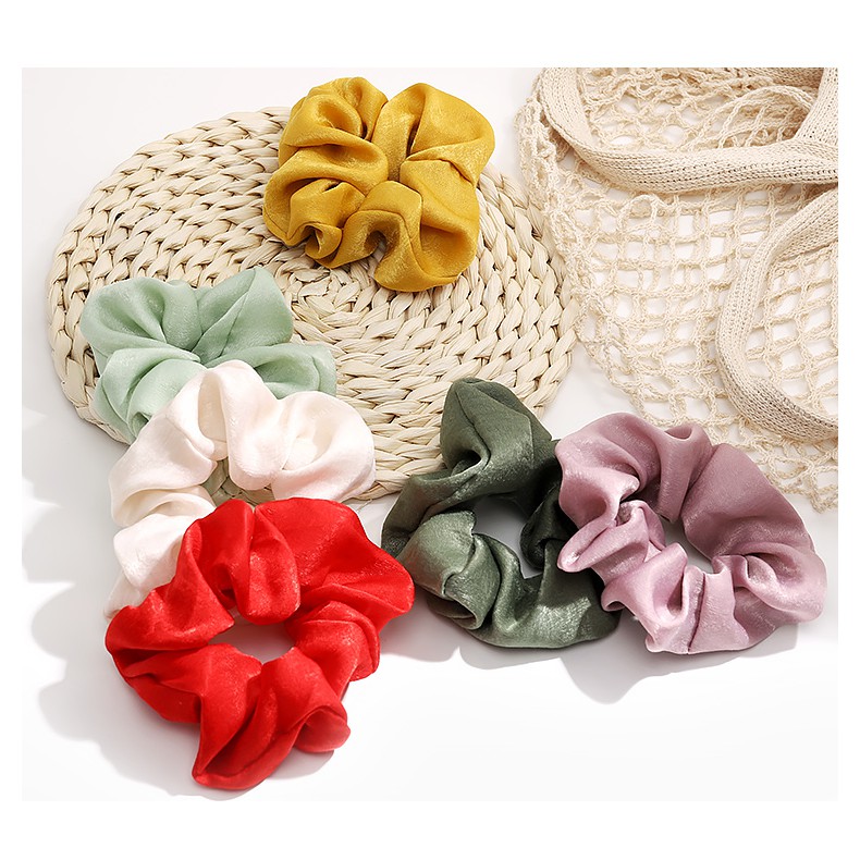 DÂY CỘT TÓC VẢI SCRUNCHIES SATIN MỜ HOT TREND, chất liệu satin mờ PK213