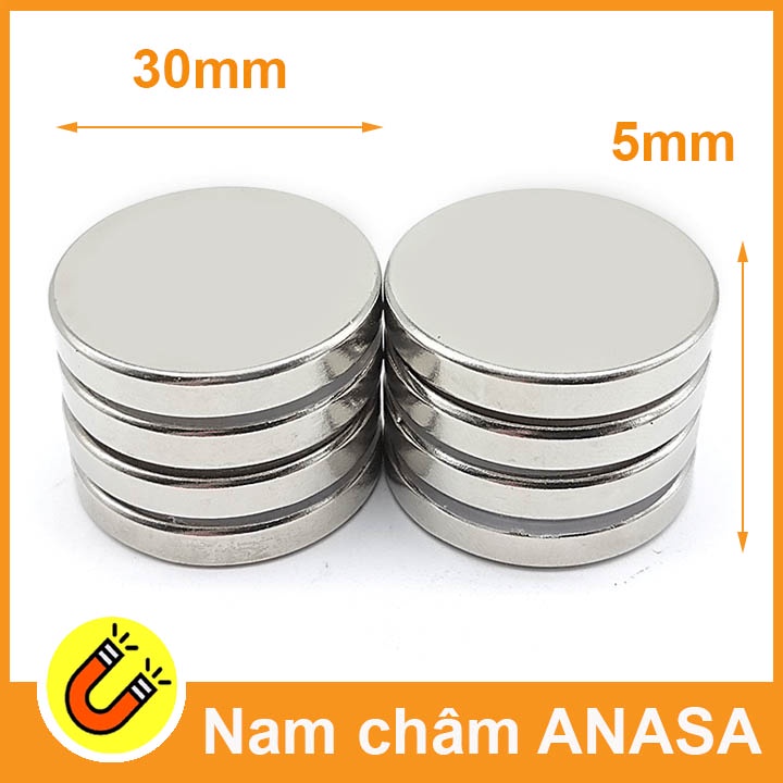 Nam châm tròn 30x5mm từ tính mạnh N35