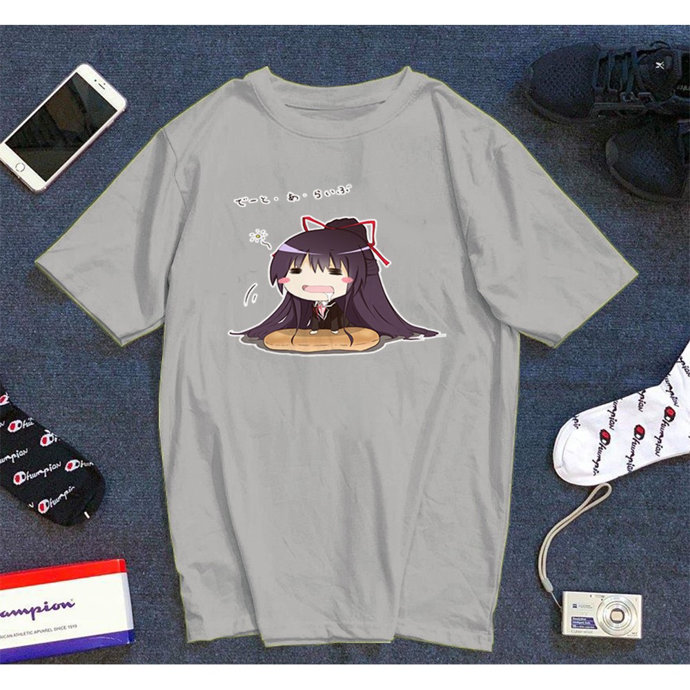 Áo thun Cotton Unisex - Nhân vật Tohka Yatogami - Chibi - Tohka Yatogami ngái ngủ