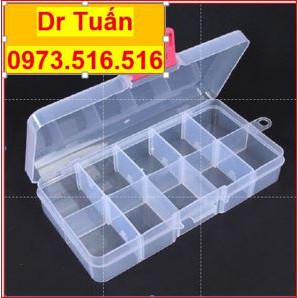 Hộp nhựa 10 ô đựng đồ, phụ kiện nối mi,DỤNG CỤ NỐI MI MR TUẤN