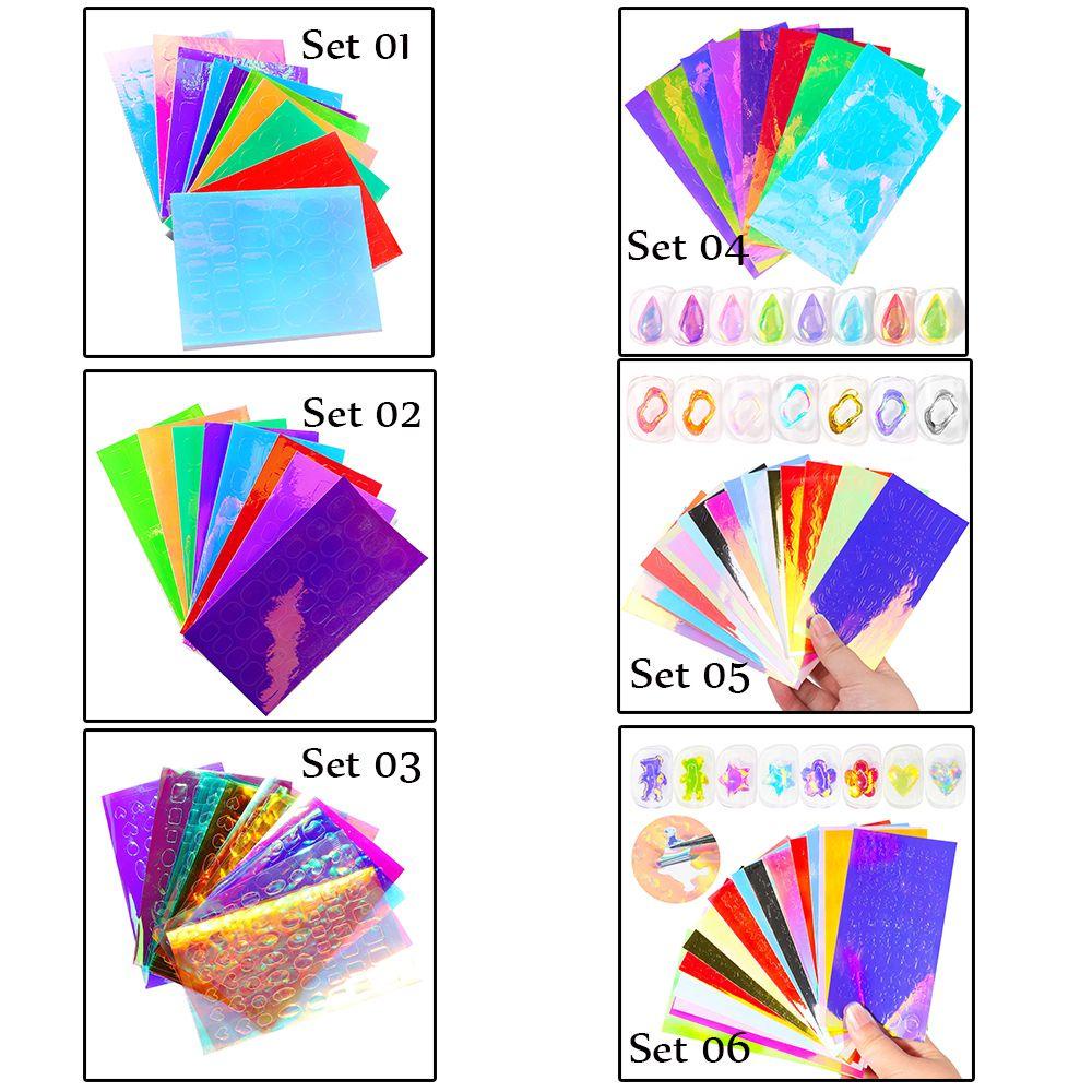 Miếng Dán Trang Trí Móng Tay Tự Dính Màu Cực Quang Mới