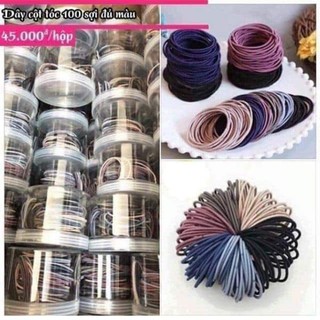Hộp 100 dây buộc tóc cho mẹ và bé.