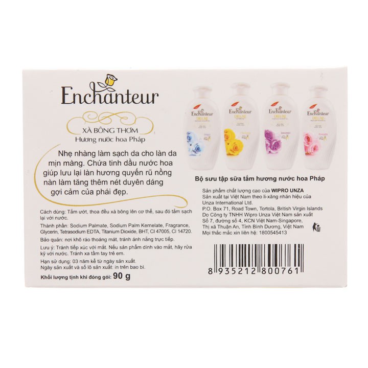 Xà Bông Cục Enchanteur Hương Nước Hoa Pháp 90g